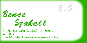 bence szakall business card